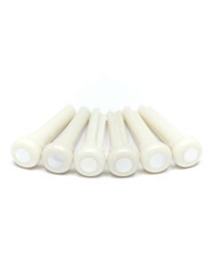 Graph Tech TUSQ PP-1044-00 - Presentation Style Bridge Pins - White - with Mother of Pearl Inlay
