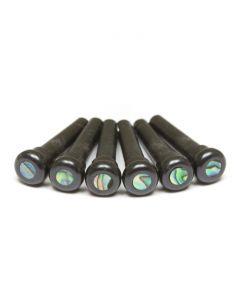 Graph Tech TUSQ PP-2000-00 - Presentation Style Bridge Pins - Black - with Paua Shell Inlay