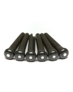 Graph Tech TUSQ PP-2122-00 - Traditional Style Bridge Pins - Black - with White Inlay