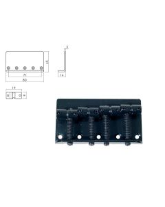 Brug-staartstuk, Jazz/ P-Bass, zwart, pitch 19mm