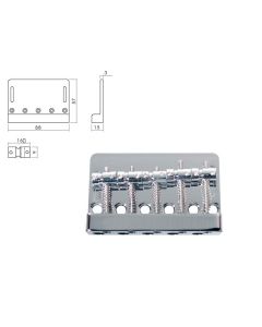 Brug-staartstuk, Jazz/ P-Bass, chroom, 5-string, pitch 16mm