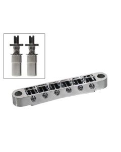 Brug voor e-gitaar, "tune'o matic", chroom, stud spacing 73,0mm, stud diam 6,5mm
