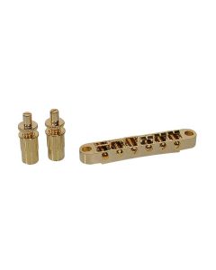 Brug voor e-gitaar, "tune'o matic", goud, stud spacing 74,0mm, stud diam 6,5mm