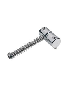 Brugzadel, metaal, chroom, Jazz/ P-Bass, p=19, inclusief veer en schroef, 4-pack