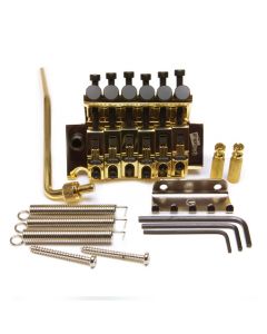Graph Tech String Saver PS-0080-G0 - LB63 Licensed Floyd Rose Original Style Locking Bridge - with String Savers Saddles - Gold