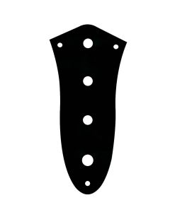 Control plate, black gloss, Jazz bass, 9,5mm holes for inch pots