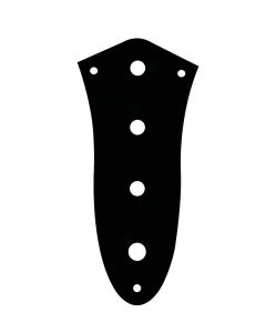 Control plate, black gloss, Jazz bass, 8,5mm holes for metric pots