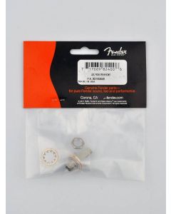 Fender Genuine Replacement Part 2-pole chassis connector jacks nickel 6 3mm .276 bushing depth 3/8 32 thread