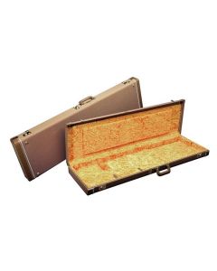 Fender deluxe case for Precision Bass leather handle and ends brown tolex & gold plush interior 
