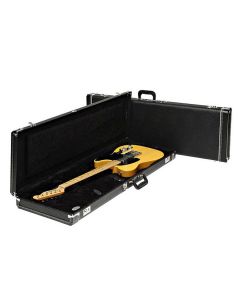 Fender deluxe case for electric guitar leather handle and ends black tolex & black interior 