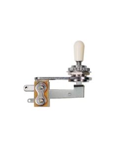 Toggle switch 3-way, angled model, chrome, with ivory plate and cap