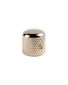 Dome knob, metal, gold, diam 19,0mmx19,0mm, with set screw, shaft size 6,1mm