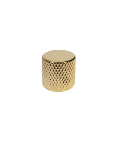 Dome knob, metal, gold, diam 19,0mmx19,0mm, push on, shaft size 6,0mm