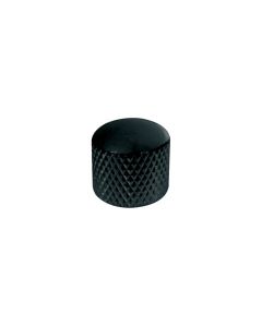 Dome knob, metal, black, diam 19,0mmx19,0mm, push on, shaft size 6,0mm