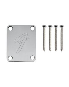 Fender Genuine Replacement Part neck plate American Vintage '70s for guitar and bass 'F-logo' chrome