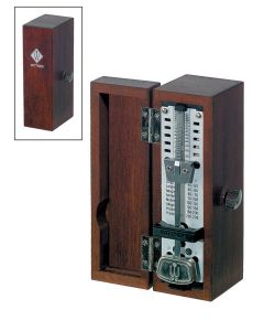 Wittner Taktell Super Mini metronoom, houten behuizing, mahonie-kleurig, mat, zonder bel