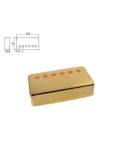 Pickup cover, humbucker, metal gold, pitch= 9,8mm, neck position