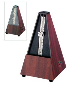 Wittner Maelzel metronoom, pyramide-model, kunststof, mahonie grain, zonder bel
