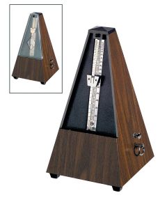 Wittner Maelzel metronoom, pyramide-model, kunststof, walnoot nerf, met bel