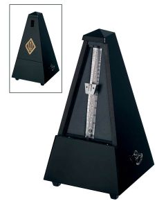 Wittner Maelzel metronoom, pyramide-model, houten behuizing, zwart, hoogglans afwerking, zonder bel