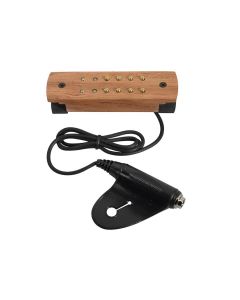 Soundhole pickup with solid walnut cover