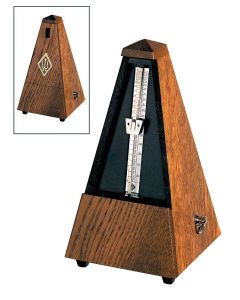 Wittner Maelzel metronoom, pyramide-model, houten behuizing, eiken bruin, mat, zonder bel