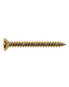 Screw, gold, 4x45mm, 12pcs, oval countersunk, tapping, for neck mount