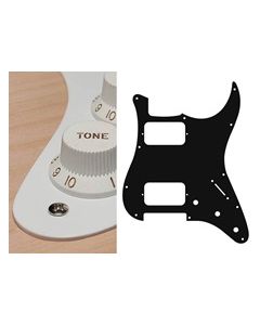 Pickguard Strat, 1 ply, white, HH, 3 pot holes, 3-5 switch