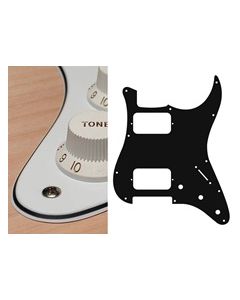 Pickguard Strat, 3 ply, white, HH, 3 pot holes, 3-5 switch