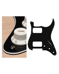 Pickguard Strat, 3 ply, black and cream, HH, 3 pot holes, 3-5 switch