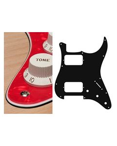 Pickguard Strat, 3 ply, pearl red, HH, 3 pot holes, 3-5 switch