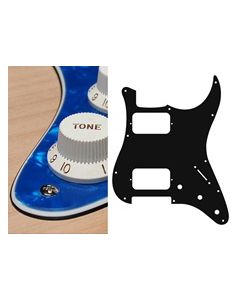Pickguard Strat, 3 ply, pearl blue, HH, 3 pot holes, 3-5 switch