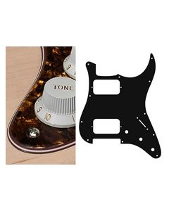 Pickguard, Strat, 4 ply, tortoise brown pearl, HH, 3 pot holes, 3-5 switch