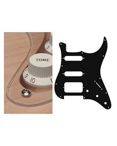 Pickguard Strat, 1 ply, transparent, SSH, 3 pot holes, 3-5 switch