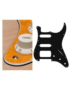Pickguard Strat, 3 ply, pearl yellow, SSH, 3 pot holes, 3-5 switch
