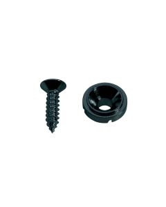 Snaargeleider, knoop model, zwart, inclusief schroef, diameter 10mm, hoogte 5mm
