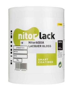 NitorLACK NitorAQUA waterbased clear gloss lacquer - 1L can
