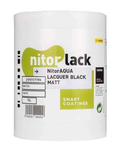 NitorLACK NitorAQUA waterbased matte black lacquer - 1L can