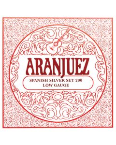 Aranjuez Spanish Silver string set for flamenco/ classic guitar, black & silverplated wound basses, light gauge