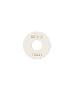 Boston toggle switch plate, white with gold imprint