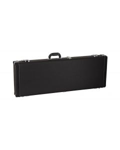 Boston California Series electric guitar case black tolex + black leatheroid, nickel hardware, crushed green velvet interior