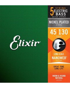 Elixir Nanoweb string set 5-string electric bass coated, light, 045-065-085-105-130