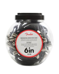 Fender Professional Series patch cables, (bowl 20pcs), 6", 2x angled, black