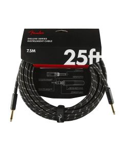 Fender Deluxe Series instrument cable, 25ft, black tweed