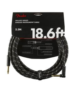 Fender Deluxe Series instrument cable, 18,6ft, 1x angled, black tweed