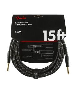 Fender Deluxe Series instrument cable, 15ft, black tweed