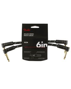 Fender Deluxe Series patch cables (2 pcs), 6", black tweed