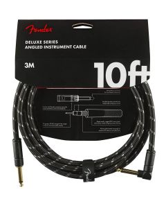 Fender Deluxe Series instrument cable, 10ft, 1x angled, black tweed