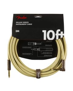 Fender Deluxe Series instrument cable, 10ft, 1x angled, tweed