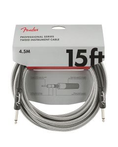 Fender Professional Tweed instrument cable, 15ft, white tweed